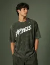 Unisex Acid Washed Oversized Tee (Olive Green)