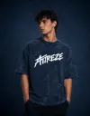 Unisex Acid Washed Oversized Tee (Navy Blue)